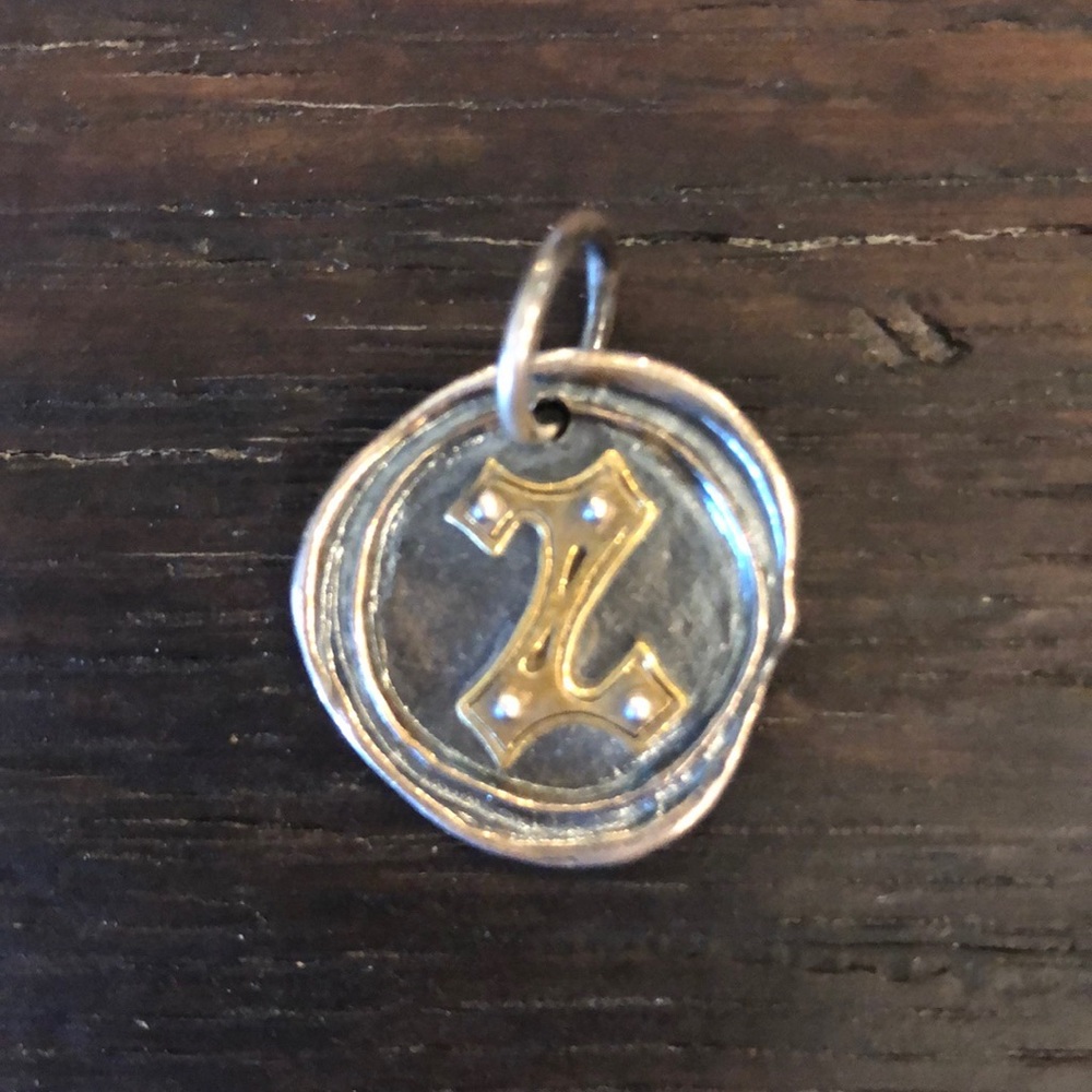 Letter “Z” Rivet Insignia Charm Waxing Poetic
